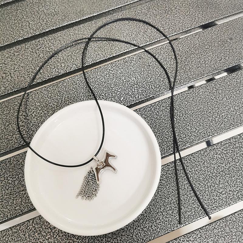 1PC Sturdy Simple Pony Tassel Necklace Gift Alloy Trendy Daily Personalized Durable Creating Electroplated Unique