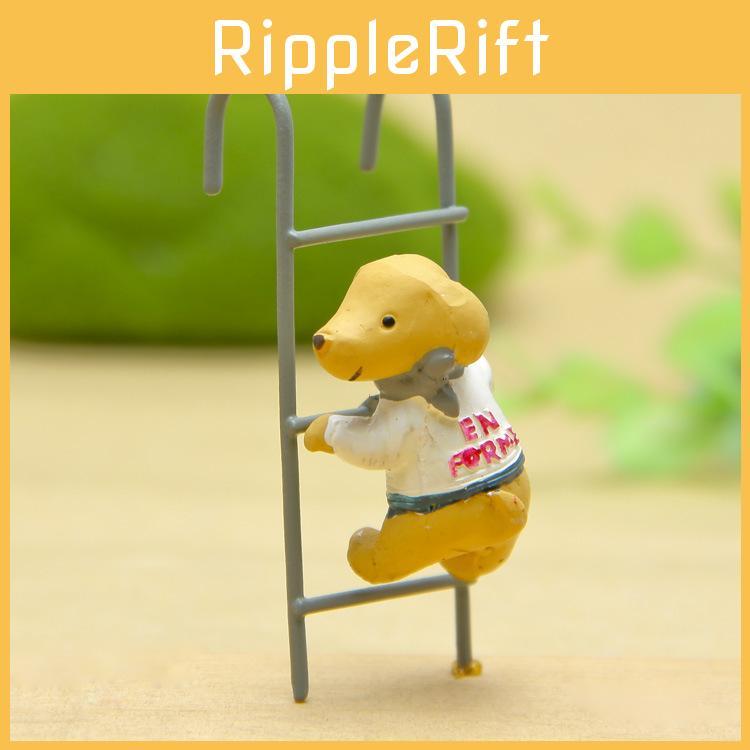 Cute Cartoon Puppy Climbing Stairs Scene Model For Office Desk Ornament And Party Favor