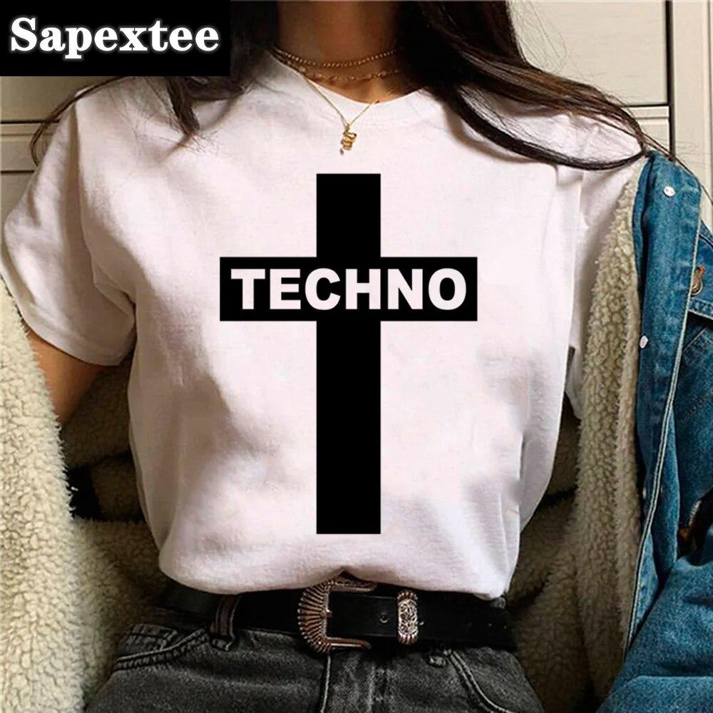 

techno Unisex Tshirt women funny Unisex Tshirt girl designer clothing L