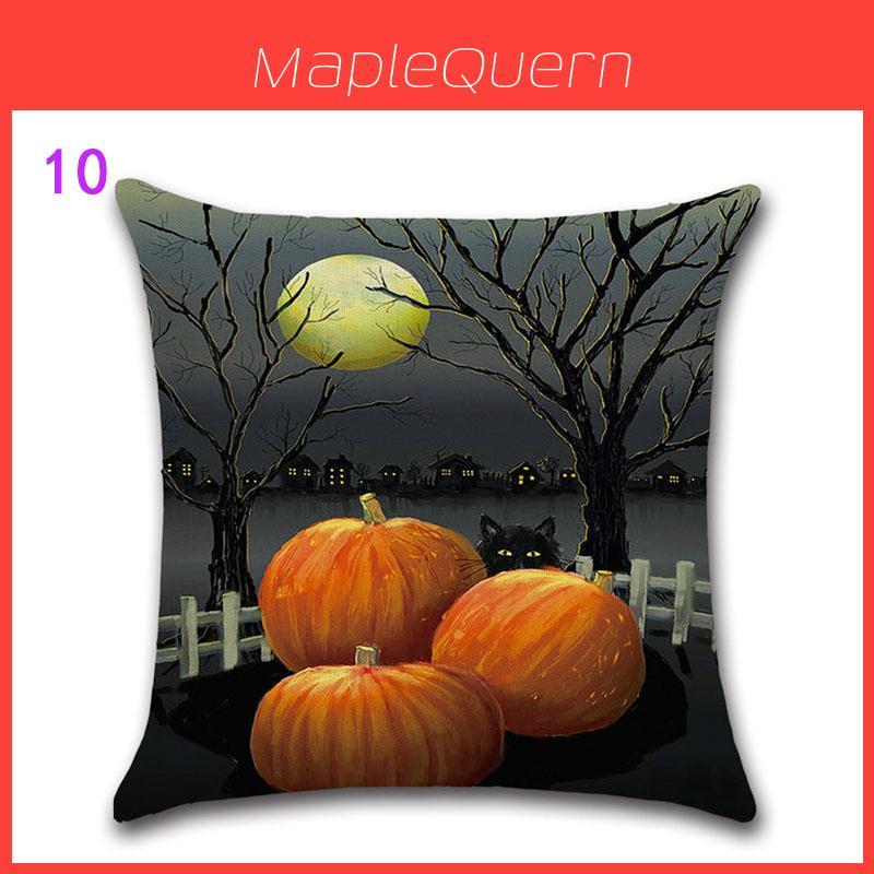 Luxurious Happy Halloween Pillow Case In Linen Blend For Sofa And Waist Comfort