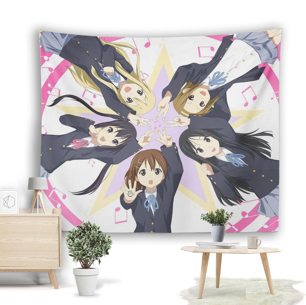 Avanti! Arazzo da Parete di Gruppo Anime, Carina Ragazza Anime Musicale da Appendere alla Parete, Decorazione in Poliestere per Camera da Letto, Dormitorio e Fan di Anime