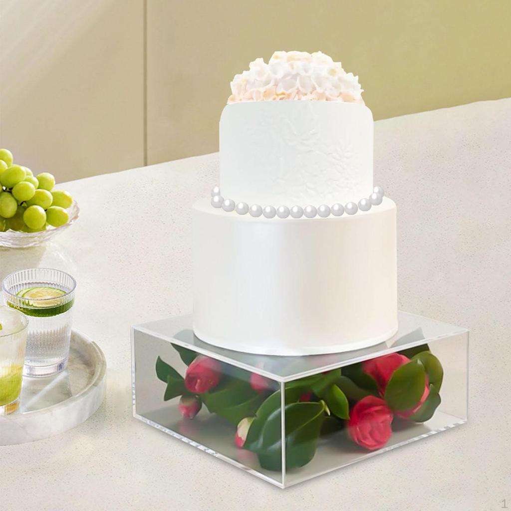 Acrylic Cake Stand Riser Round Tool Decorating Base Fillable Pillar Cylinder