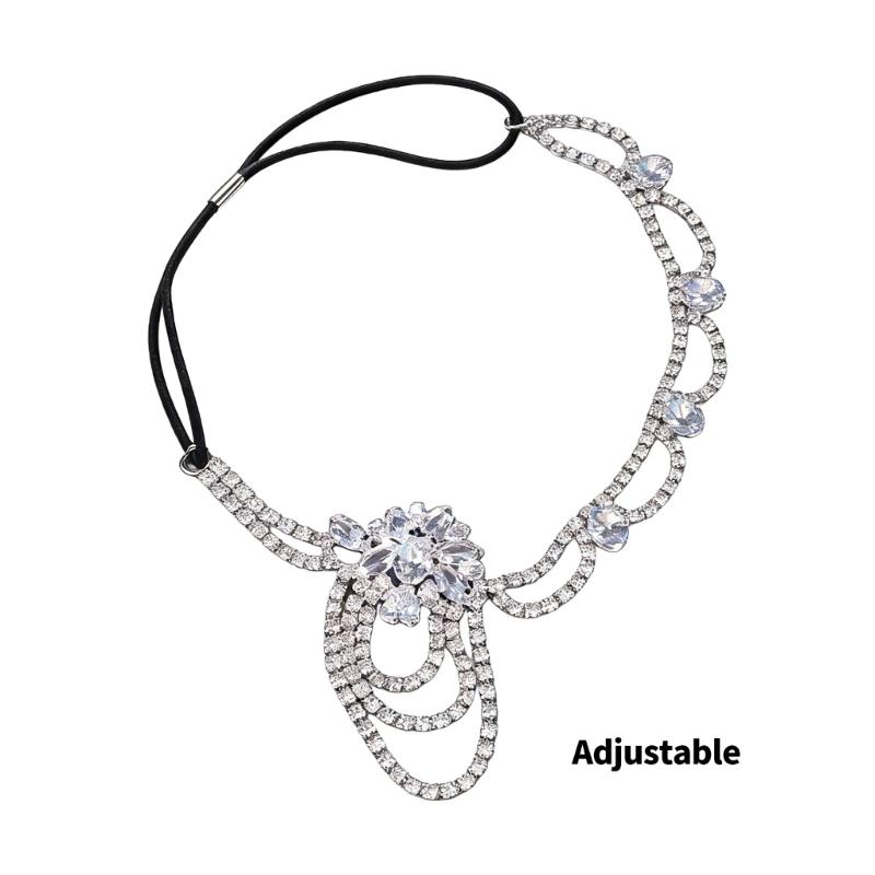 1920s Crystal Headbands Luxurious Flapper for Women Wedding Bridal Party Headdress with Floral Design