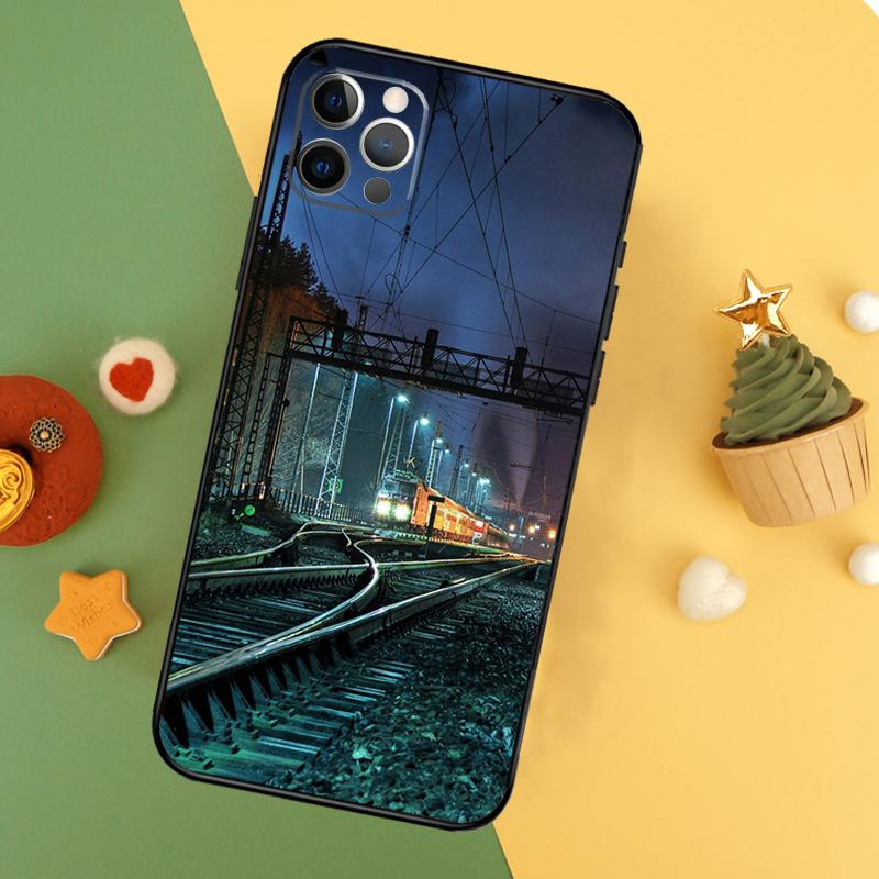 Train Rail Sunlight Phone Case For iPhone 17 Pro Max 17Air 16E 15 14 13 12 11 16 Pro Max Mini Shockproof Cover