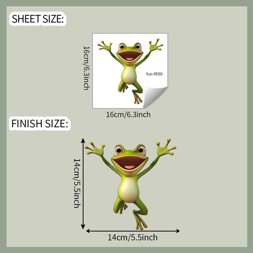 Quirky Big-eyed Frog Glass Car Beautification Decoration Window Sticker