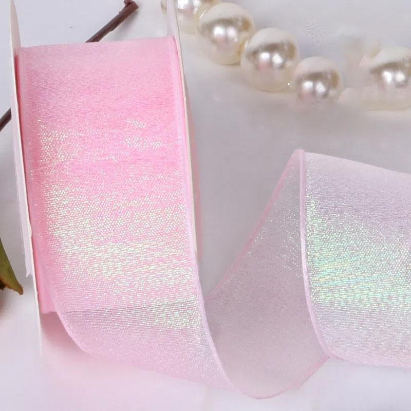 4CM Pearlized Polyester Satin Ribbon Birthday Gift Box Wrapping Fresh Flower Bouquet DIY Bow Accessory Colorful Durable Custom