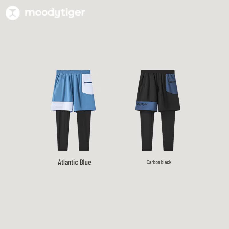 Moodytiger Boys' Cooling Sun-Protective Faux Two-Piece Outdoor Sports Pants