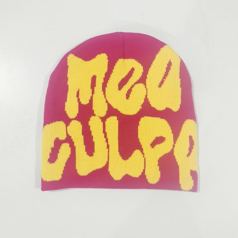 Hip Hop Trend Letter Knit Beanie - Unisex Wool Jacquard Hat