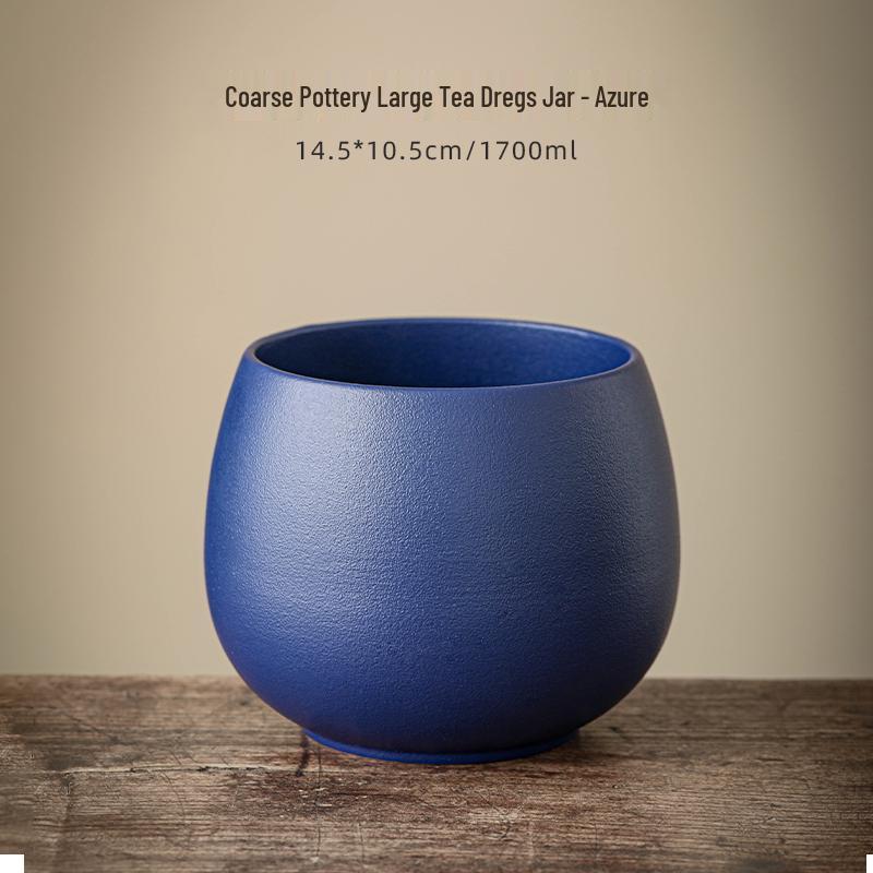 Large Ceramic Tea Waste Jar with Filter - Desktop Trash Can for Tea Dregs & Water Disposal