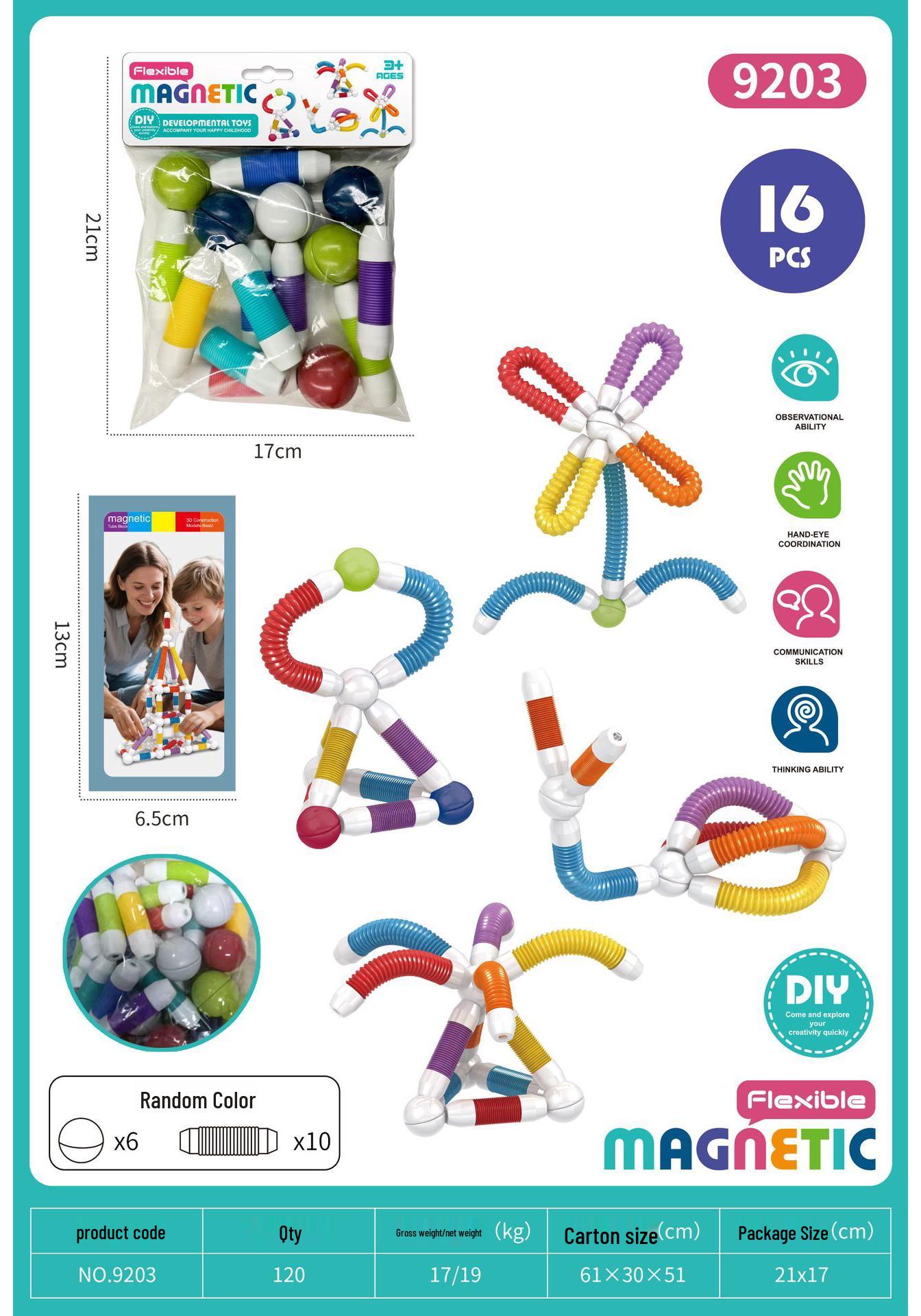 Creative Telescopic Magnetic Puzzle Stick for Early Learning and Decompression
