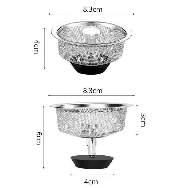 Küchenspülenfilter Edelstahl-Spülbecken-Kanalisationssiebe Küchenwerkzeuge Badezimmer-Bodenabläufe Haarfänger Abfallstopfenfilter