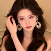 Korean Style Rhinestone-Inlaid Luxury Teardrop Earrings