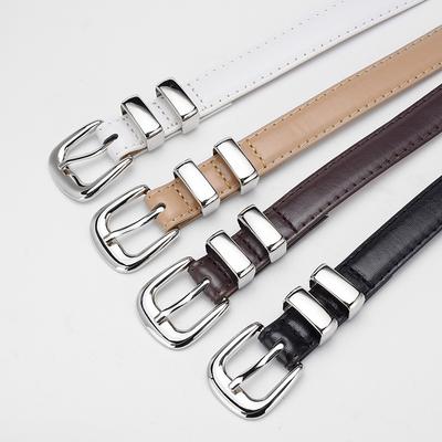 Summer Silver Buckle Decorative Thin Belt Women'S Senior Sense Simple Leisure Student Green Narrow Belt Women