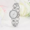 5PCS Fashion Luxury Silver Geometric Chain Hollow Out Watch Band Quartz Wristwatch Women's Square Pendant Necklace Earring Set for Girls