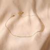 Gold Plated Dainty Mini Rainbow Enamel Bead Station Choker Necklace