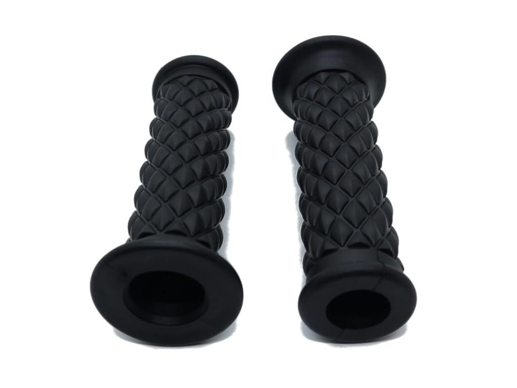 Beatus Motorcycle Handlebar Left and Right Set Through Grips, 22.2mm, Universal, Through/Non-Through Grips, (Black, Grips)