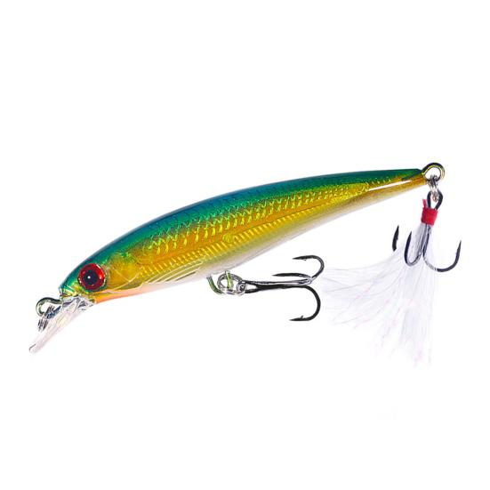 9CM/6.7G Minnow Fishing Lure with Tongue Hooks Hard Artificial Swimbait Freshwater Saltwater Trout Bass Fishing Accessories