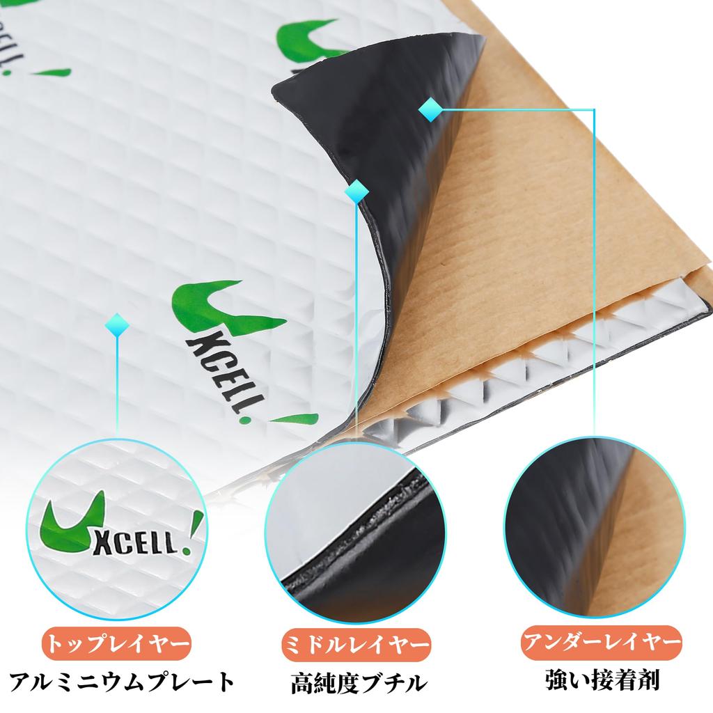 uxcell Vibration Damping Soundproofing Sound Absorbing Soundproofing Car Insulation 2mm 40cm X Pack of Universal Fit for and Floor Sheet, Sheet,