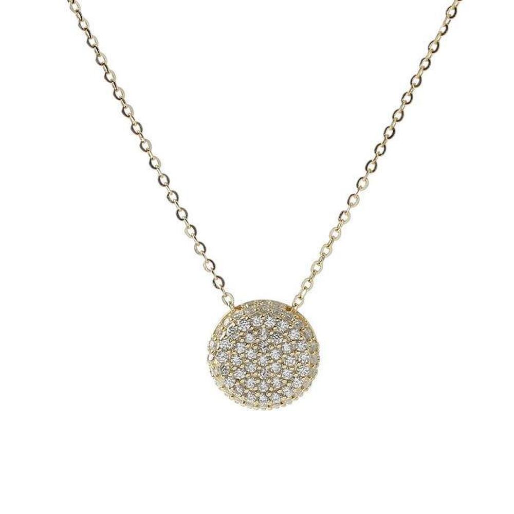 [Onoma] Onm 92.5 Silver Circle Cubic Necklace Dk19 (37328259)