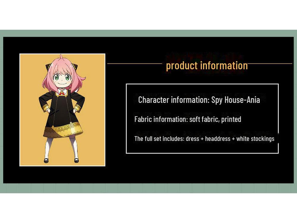 Eden Academy Anya Cosplay Kostyme Jente Spion C Klær Huslek Søtt Antrekk