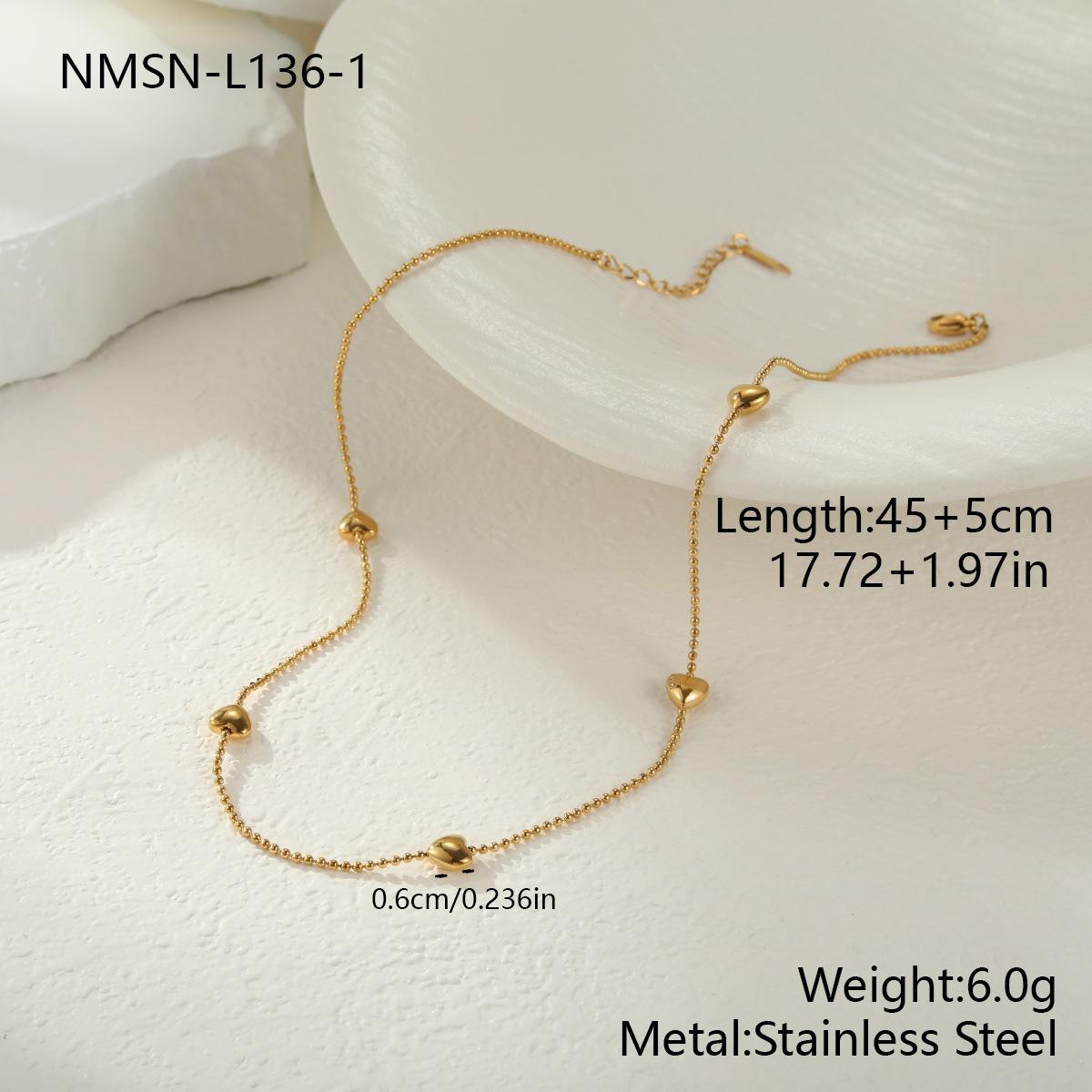 GEMCHIC Women s Stainless Steel Love Heart Necklace Fashionable Choker Chain for Daily Party