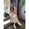 French temperament college small fragrant heart dress women's summer new small waist sleeveless long skirt