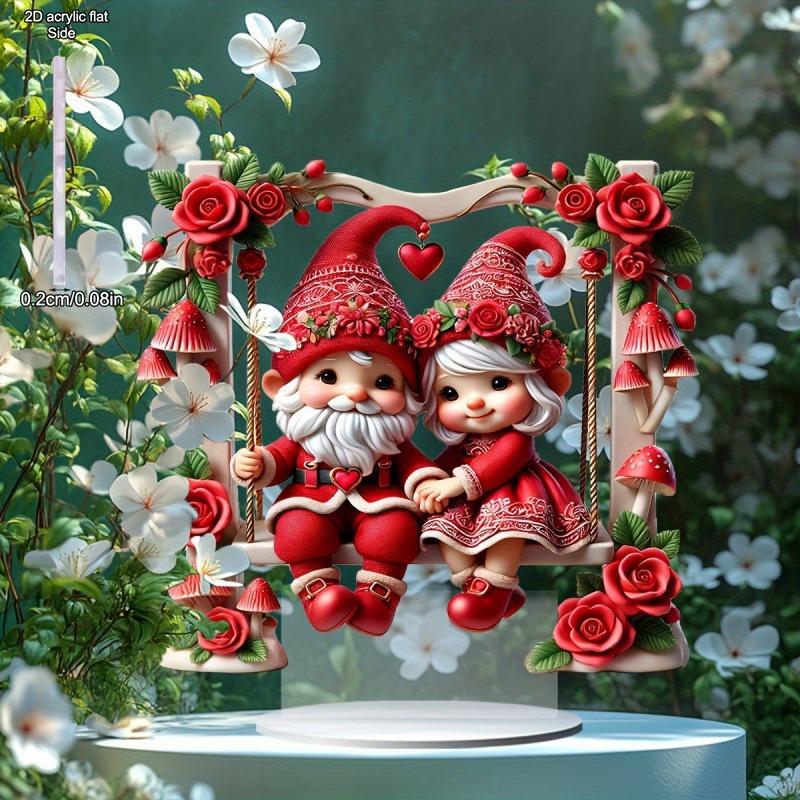 Gnome Cartoon Art Home Wall Decor Craft, Rose Decoration, Home Tabletop Decorations, Nurseries, Home Desk Living Room Decoration, Restaurant Shop Dec