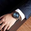 BOBO BIRD mens wooden watch sports fashion wristwatch casual chronograph quartz stainless steel strap date display blue medium luxury elegance