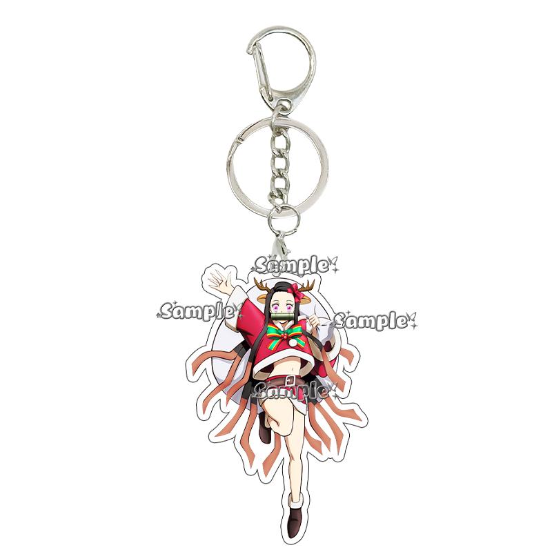 Anime Fashion Kamado Nezuko Cartoon Acrylic Keychain Pendant Charm Bag 5cm Jewelry Accessories Key Ring Gifts Toys for Friends