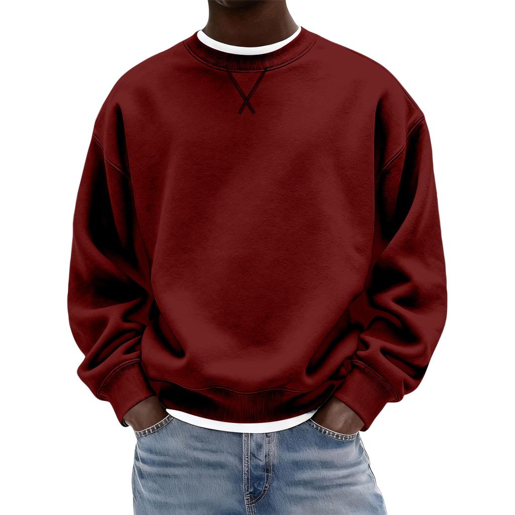 Men's Casual Sports Hoodie Round Neck Long Sleeve Top