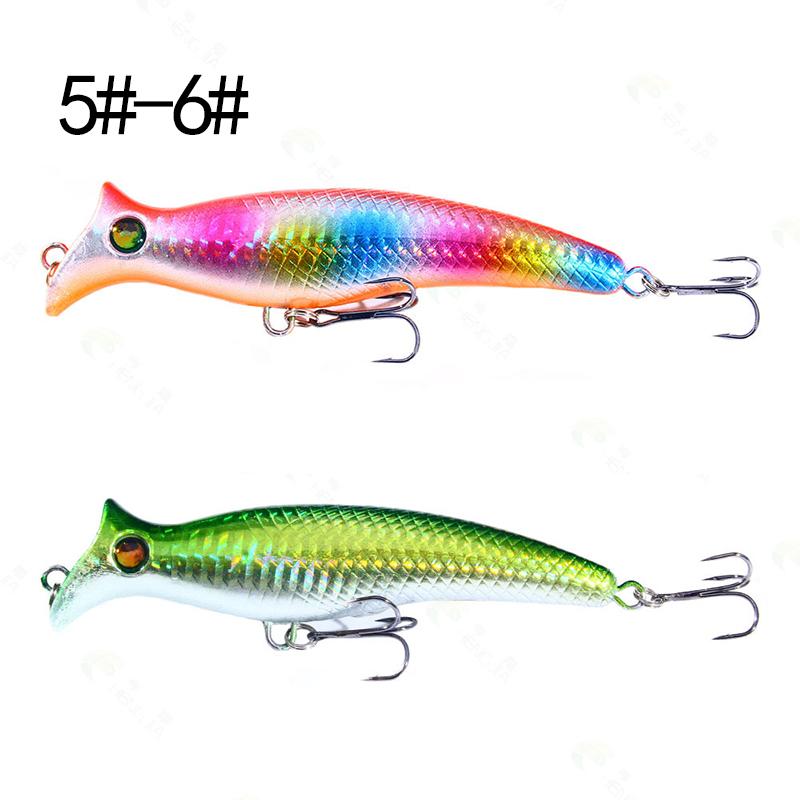 Lot 2 Leurres Popper Flottants 40.3g – Appâts Durs Eau Salée/Douce Pour Thon, Bar, Prédateurs, Son Et Flash 3D