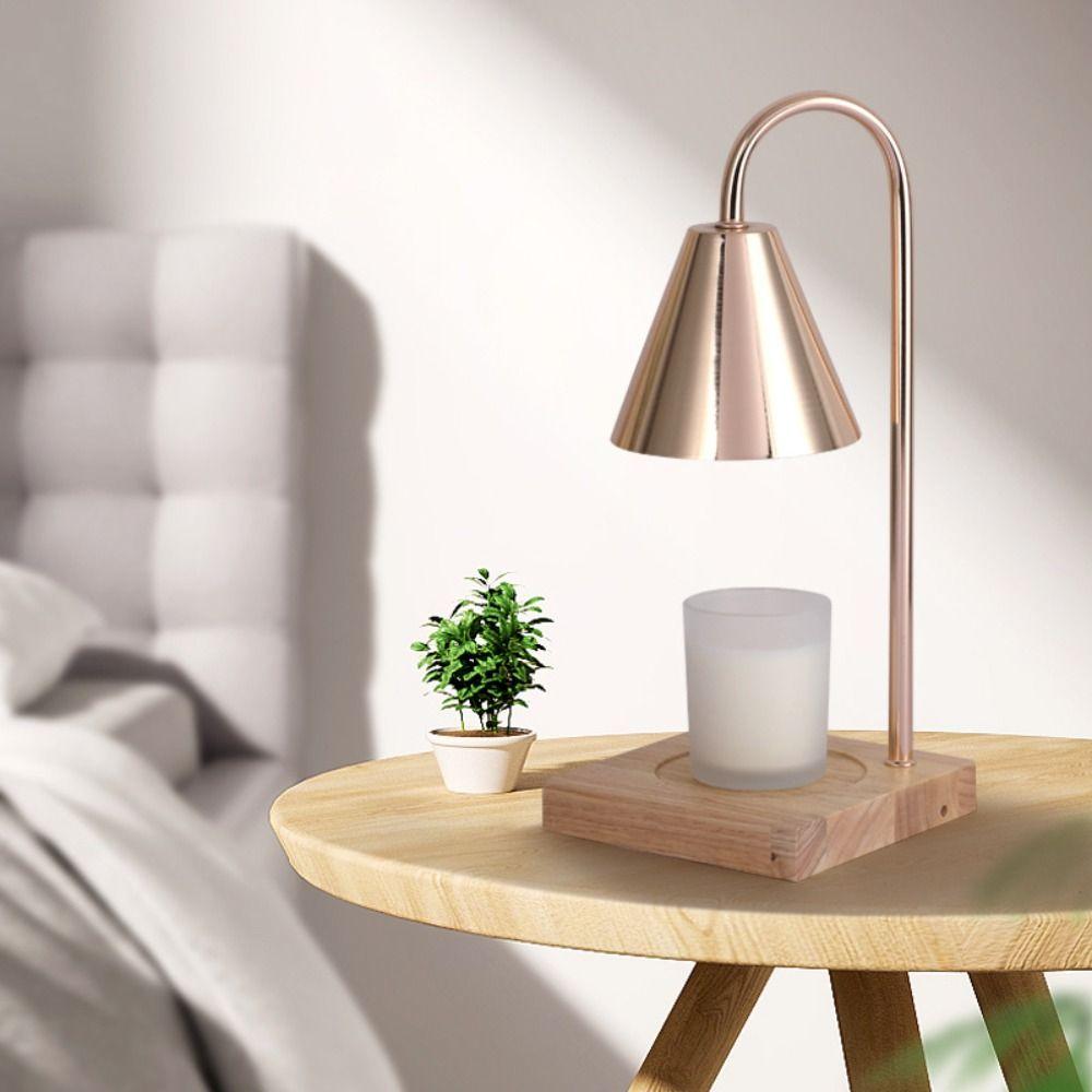 Aroma Diffuser Candle Warmer Lamp Aromatherapy Solid Wood Base Candle Melt Warmer Desk Lamp EU Plug Candle Heating Lamp
