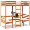 VidaXL Mezzanine Bed with Desk and Chairs Wax Brown 75x190 Cm Pine, Mezzanine Bed Frame, Cabin Bed Frame, Frame 3308564