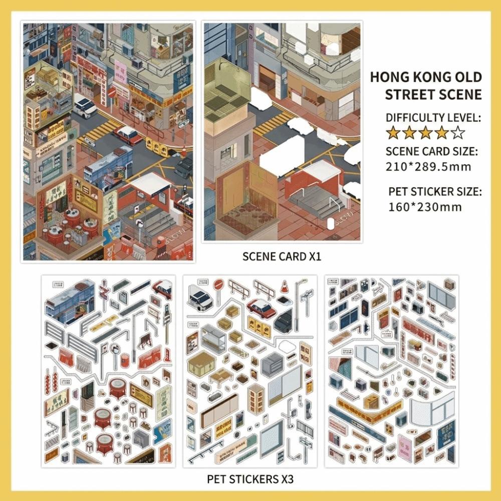 1 Scene Card 3 Sticker Sheets Layered Scene DIY Sticker Set Scrapbook Stickers DIY Craft