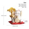 Aris & Juno Lucky Fortune Cat with Crystal Money Tree - Resin Feng Shui Decor for Home Office, for Good Luck and Prosperity