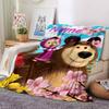 Customiz Name Personality Masha and the Bear  Blanket Soft &Warm Sofa Office Bed Travel Lunch Break Blanket, Gift Suitable All Seasons