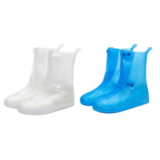 Reusable Waterproof Shoe Covers Anti-Slip Rain Shoe Covers Snap Button Shoe Covers for Rain Snow Mud Men