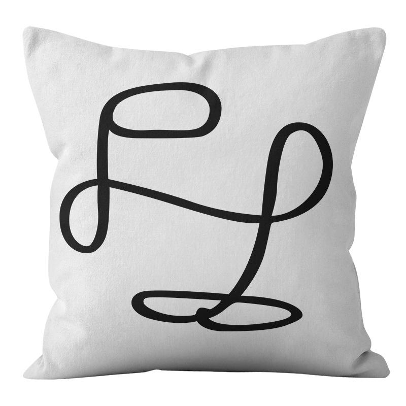Cartoon Black and White Abstract Pattern Home Sofa Pillowcase