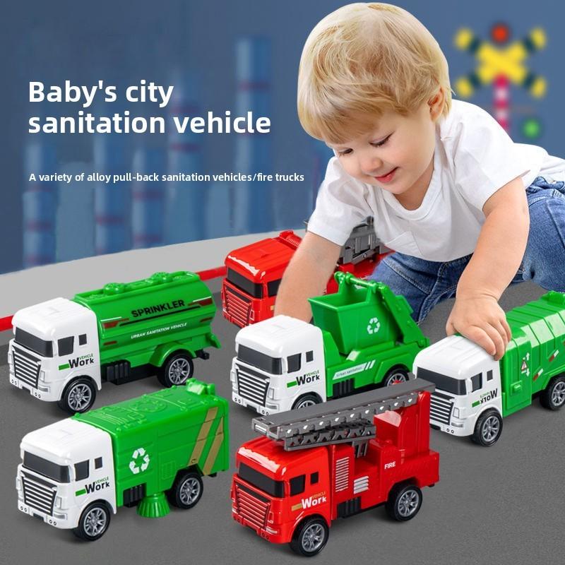 Children Force Toys Alloy Firetruck With Inertia Drive For Interactive Play And Gift