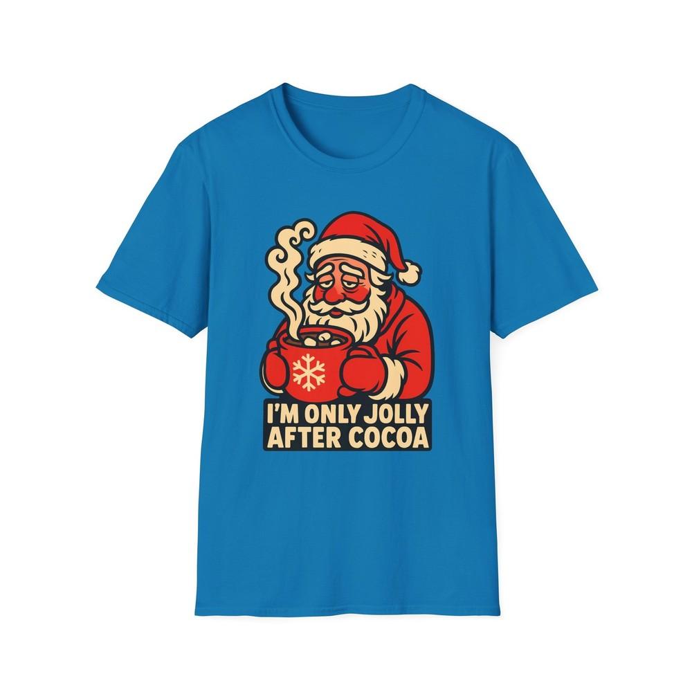

Unisex Softstyle T-Shirt Pop Art Santa Cocoa Mug Funny Christmas Holiday Graphic S