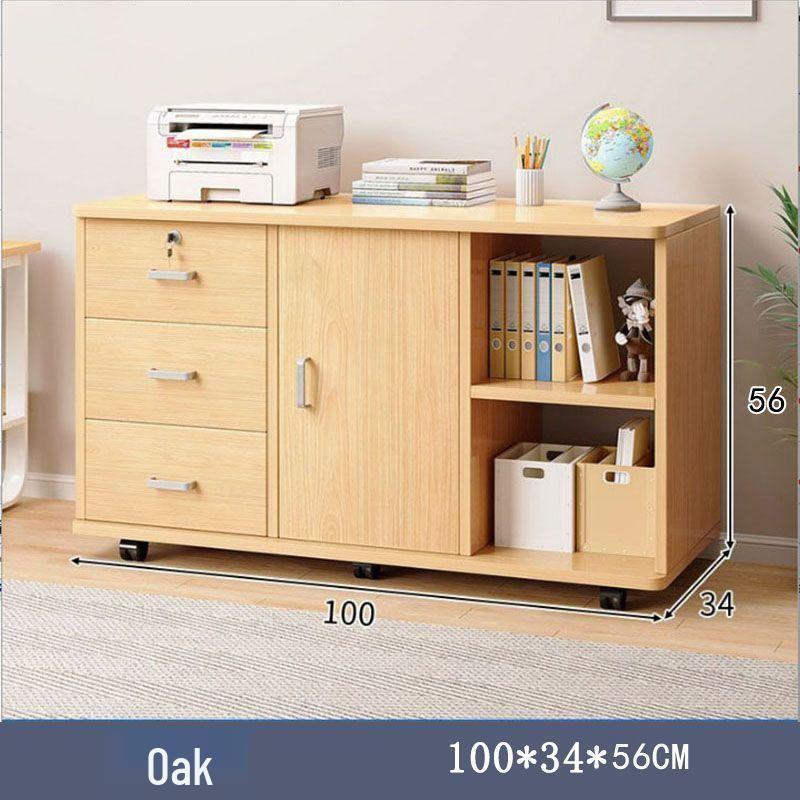 Office Desk with Movable Under-Storage and File Cabinets