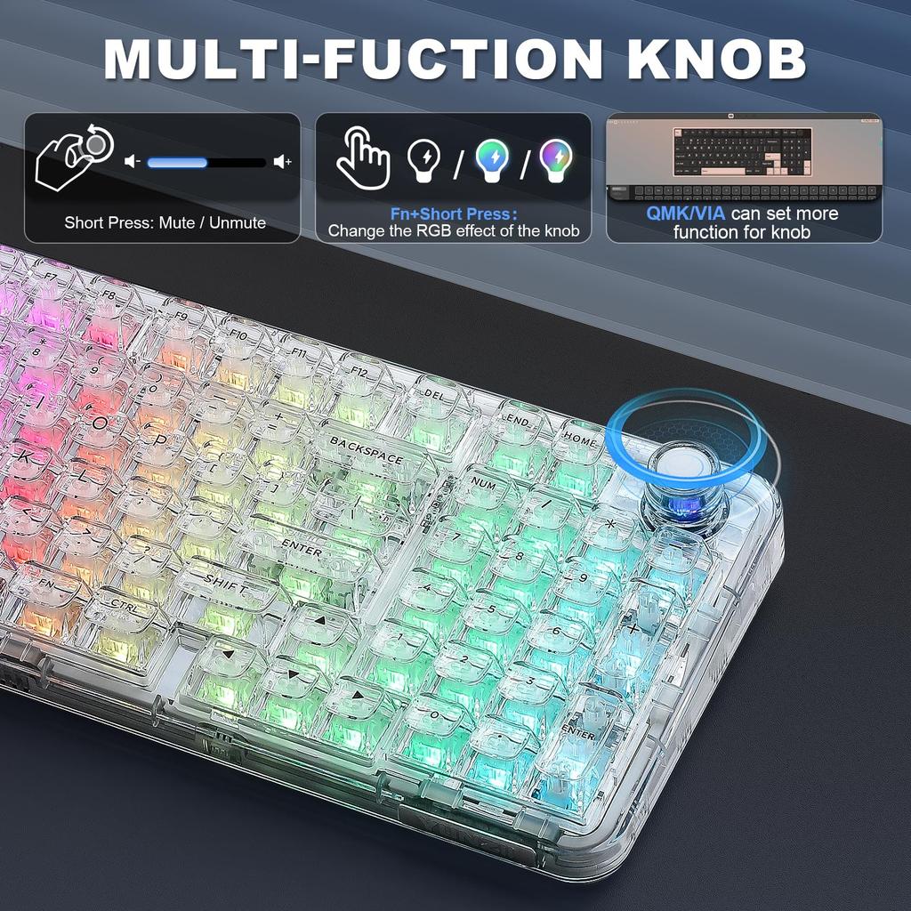 YUNZII X98 Compatible Wireless Mechanical Gaming Keyboard with Transparent Connectivity Lubricated Gasketed RGB Technical Standards Compliance