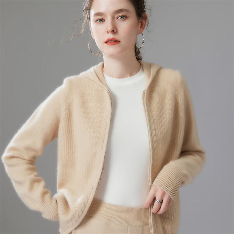 Fanzhen Women's Hooded Thick Cashmere Cardigan