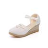 2025 Korean Style Women's Wedge Heel Sandals - Pointed Toe, Comfortable, with Buckle