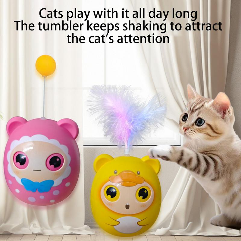 Interactive Cat Toys Interactive Funny Cat Ball Feathers Creative Teaser Toy Exercise Playing Indoor Outdoor Use