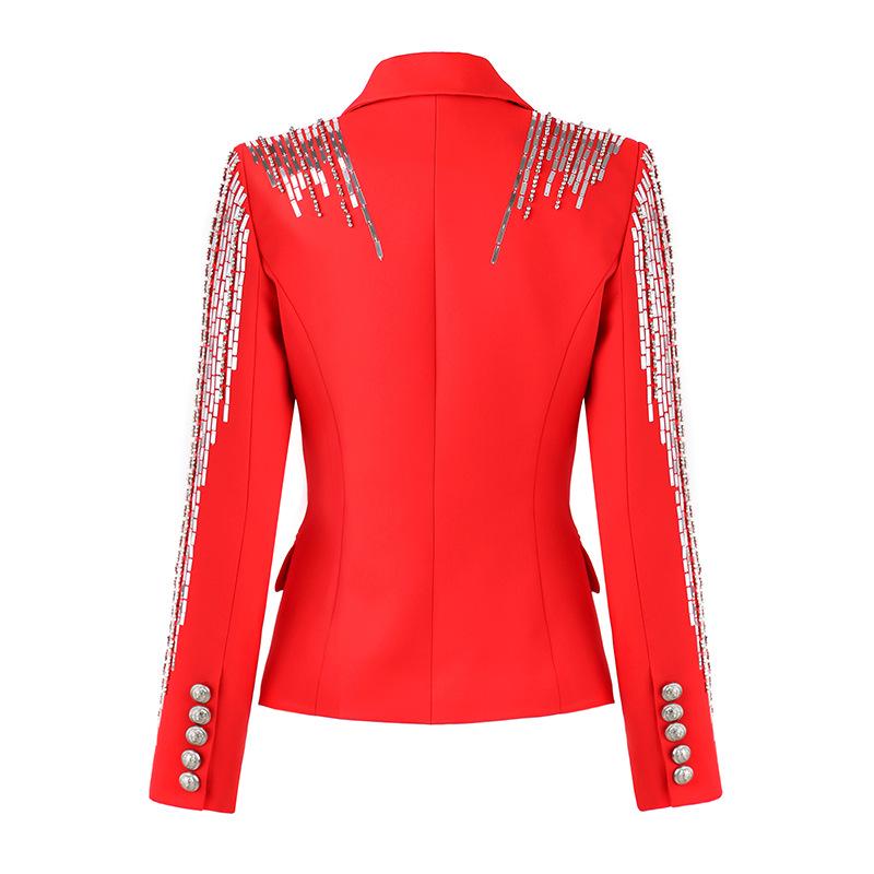 2023 Early Autumn Women's Luxurious Sequin Beaded Blazer – European & American Style