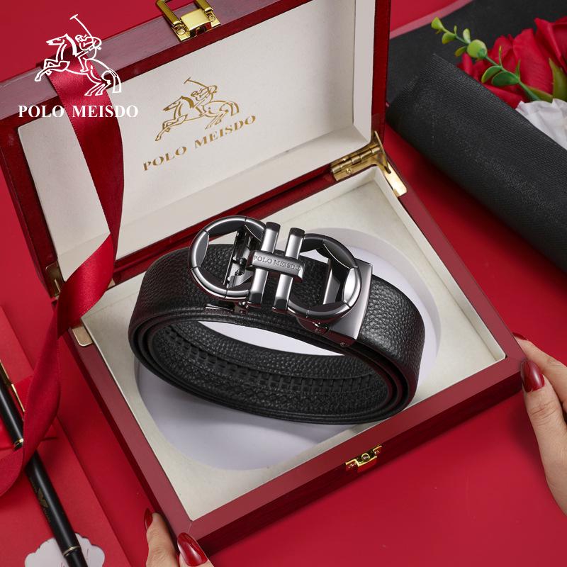 Paul Messder Men's High-End Genuine Leather Automatic Buckle Belt