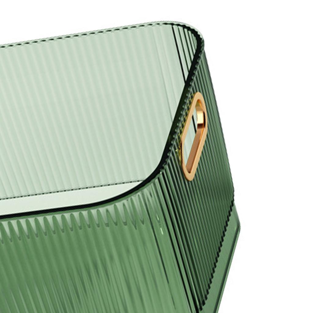 Desktop Storage Basket Transparent Green Acrylic Storage Bin for Skincare Products Cosmetics