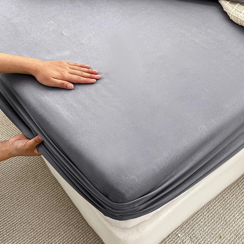 Sheets Couple Flexible Fitted Sheet Microfiber Ultra-Soft Hospitality Luxury Mattresses Cover Queen Single King Dimension Double Bed