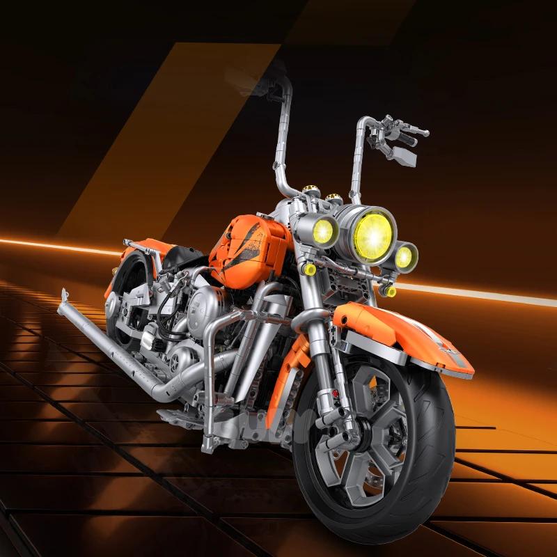 1:5 Classic Famous Motorcycle Building Blocks Kit Engineering Model Cruiser Bike Creative Toy Motor Bike Gift Kid Adult 2392Pcs